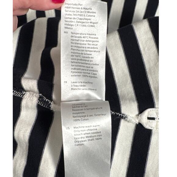 COS Women's Breton Striped Navy & White Top Size M - Picture 7 of 12
